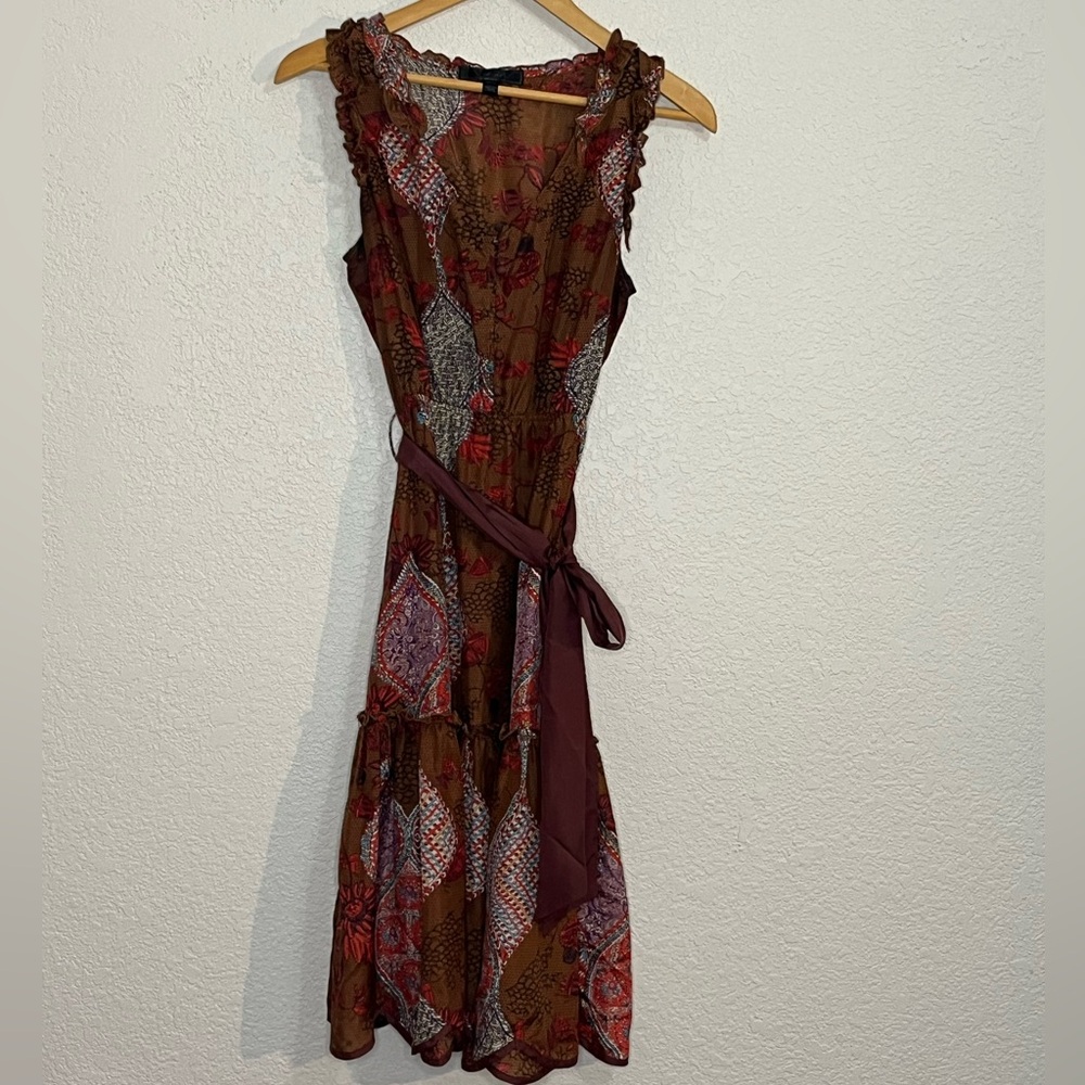 Ya da 100% silk ruffle detail scallop edge hem midi dress Office Unique Feminine